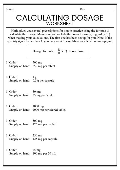 Printable Dosage Calculations Practice Problems