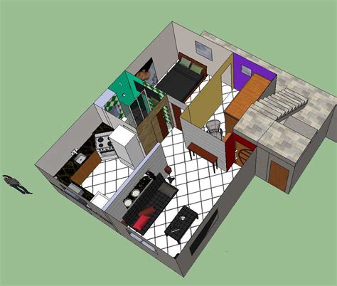 3d Drawing Of A Residential House In Sketchup Cadbull