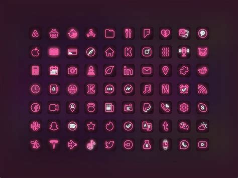 500 Pink Neon Ios 14 App Icon Pack Unique Aesthetic For Iphone Home