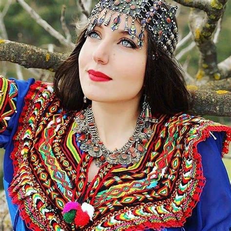 Algeria Kabyle Woman With Traditional Kabyle Dress And Kabyles Jewels