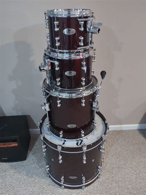 Pearl Reference Pure Black Cherry Lacquer Cjs Drum Reverb