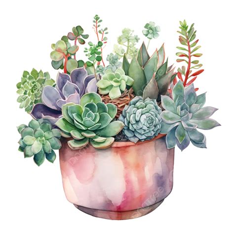 Watercolor Succulents Watercolor Floral Succulent Png Transparent