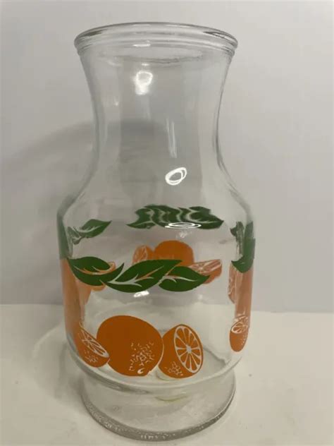 vintage 1987 anchor hocking glass orange juice carafe pitcher jar jug no lid usa 12 20 picclick