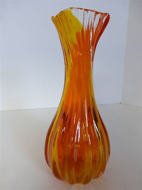 Murano Glass Hand Blown Vase Italy From Historique On Ruby Lane