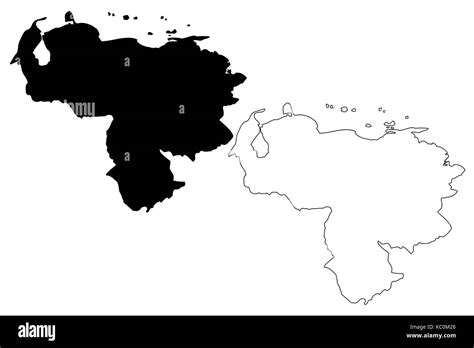 Mapa De Venezuela Vector Imágenes De Stock En Blanco Y Negro Alamy