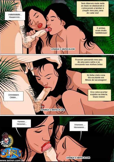 Surpresas no acampamento quadrinhos eróticos de sexo a três