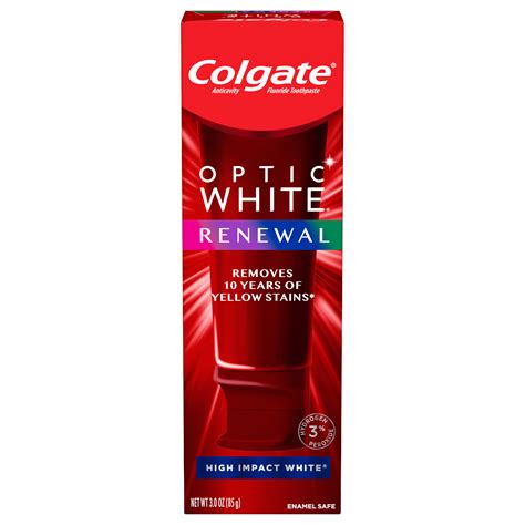 The key to white, sparkly teeth? Colgate Optic White Renewal Teeth Whitening Toothpaste, High Impact White, 3 oz - Walmart.com ...