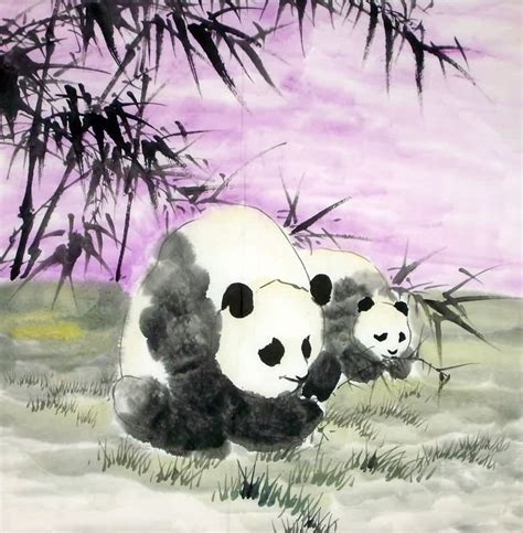 Chinese Panda Painting 0 4512002 69cm X 69cm27〃 X 27〃