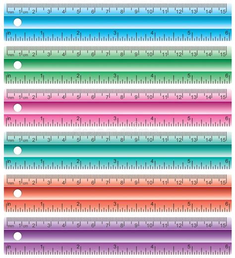 Set Of Colorful Rulers Stock Vector Illustration Of Millimeter 20187110
