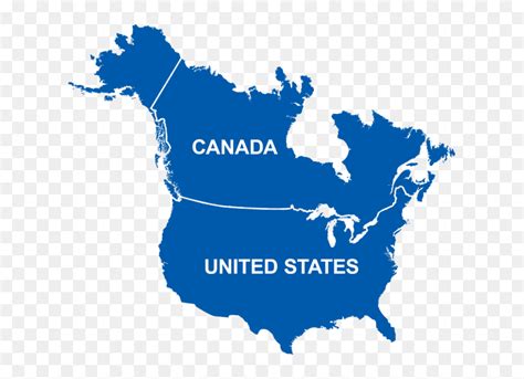 Clipart Map Of Us And Canada