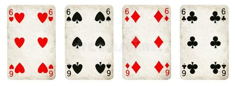 Four Vintage Playing Cards Isolated On White Stock Photo Image Of