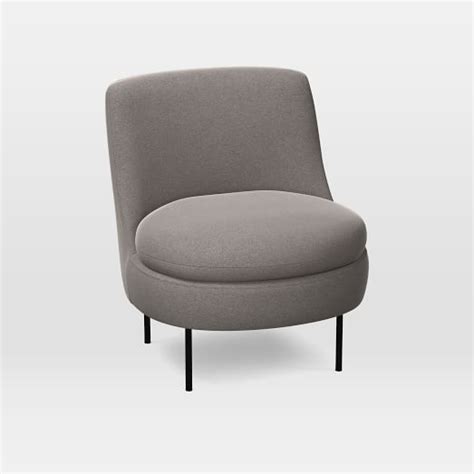 Shop from slipper chairs in all shapes and sizes. Modern Curved Leather Back Slipper Chair | west elm (With ...