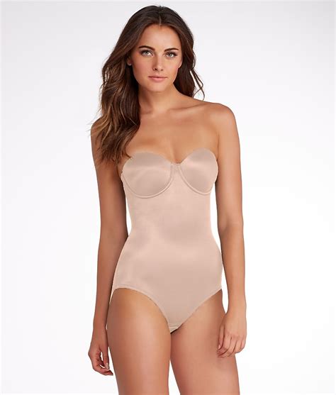 miraclesuit shape away extra firm control strapless bodysuit shapewear women s ebay