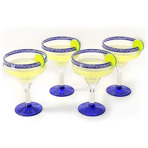 Mexican Hand Blown Margarita Glasses Set Of 4 Luxury Hand Blown Margar Brookstone