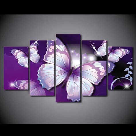Purple Butterfly Wall Art Canvas Decor Printing Ca Go Canvas
