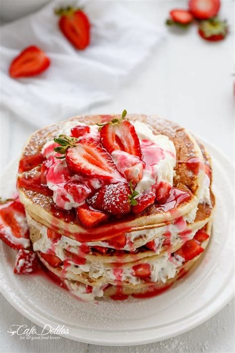 All of the sugar that is in this shortcake comes from the strawberries. Strawberry Shortcake Greek Yogurt Pancakes | Greek yogurt pancakes, Yogurt pancakes, Food