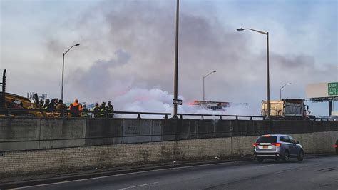 Fdny Vehicle Fire Trailer Fire On I 278 Shuts Down Eastbound Lanes