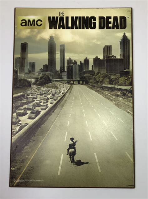 The Walking Dead Rick Grimes Riding Into Atlanta Print On Mdf Ebay