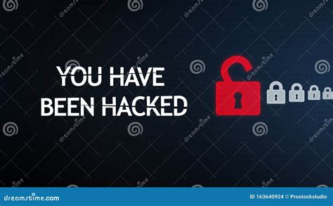you have been hacked warning on digital screen stock illustration illustration of data login