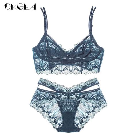 Buy New Fashion Women Lingerie Sexy Bra Set Black Hollow Out Unlined Embroidery