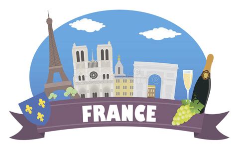 France Tourism And Travel Stock Vector Illustration Of Showplace