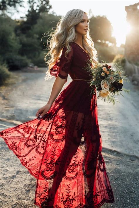 25 Beautiful Burgundy Wedding Guest Dress Ideas Maxi Dress With