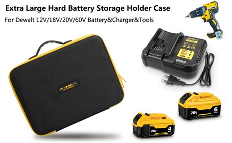 Zlwawaol Extra Large Battery Storage Holder Case For Dewalt 20v 60v 12v 18v Max