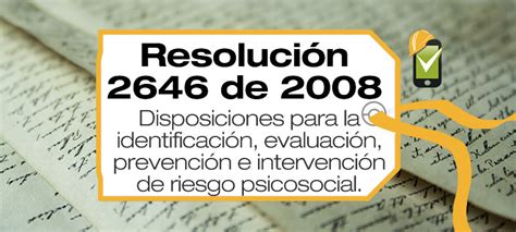 Resolución 2646 De 2008 Riesgo Psicosocial Colombia