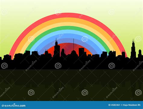 Rainbow City Stock Illustration Illustration Of Construct 4582461