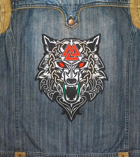 Viking Wolf Of Odin Large Embroidered Back Patch Etsy