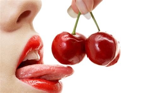 Wallpaper Food Women Heart Red Lipstick Fruit Strawberries