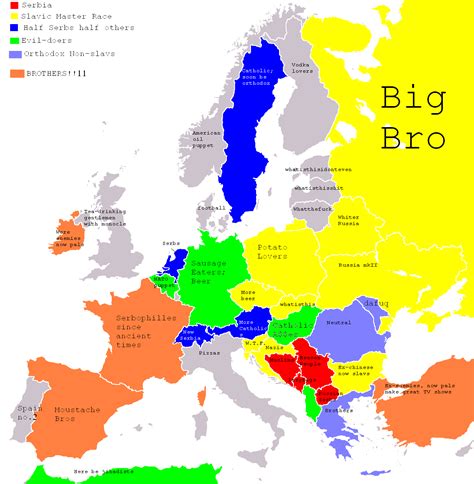 Europe according to serbia | The World According to X | Know Your Meme