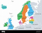 Europa del Norte, subregión y geoesquema, mapa político. Las islas ...