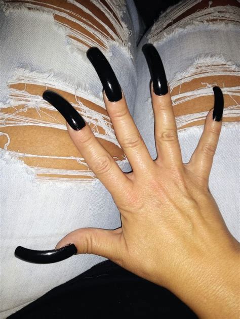 my favorite color🖤 curved nails long nails long square nails
