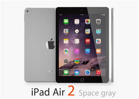 Apple Ipad Air 2 Space Gray 3d Model Max Obj Fbx