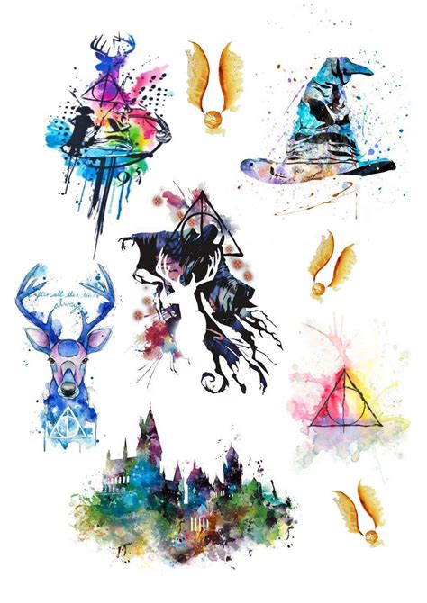 Harry Potter Watercolor Ink Blots And More Harry Potter Watercolor
