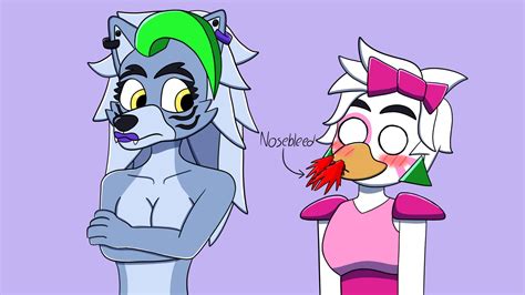 Roxanne Wolf X Glamrock Chica Fnaf Sb Fanart By Gwenalvarez36 On Deviantart