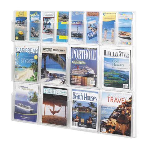 The wall mounted brochure holders available from retail display direct are made of heavy duty, injection moulded plastic. Safco Reveal 5611CL 16 Pocket Wall-Mounted Literature Rack ...