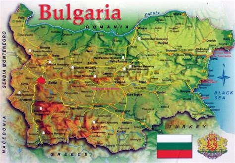 Large Map Of Bulgaria With Relief Roads And Cities Bulgaria Europe Mapsland Maps Of The
