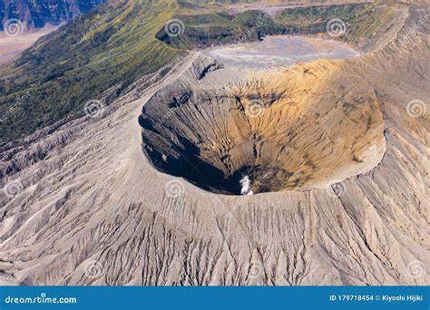 Mount Bromo Crater Top View In East Java Indonesia Stock Photo Image