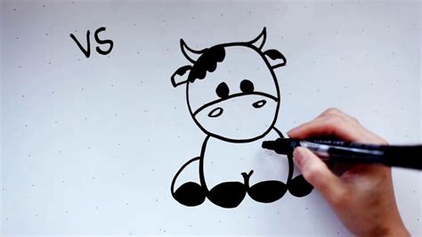 17 Kids Tutorial How To Draw A Cute Cow In 3 Min