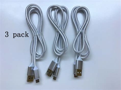 3 Pack Micro Usb Charger Fast Charging Cable Cord For Samsung Android