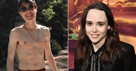 elliot page flashes abs smile in first shirtless photo images