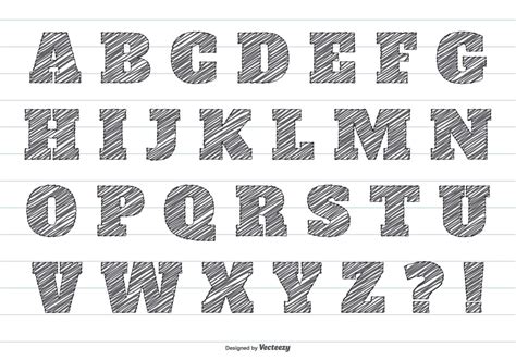 Pencil Scribble Vector Alphabet 135715 Vector Art At Vecteezy