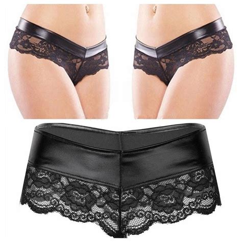 womens panties msemis women sexy open bulingerie floral lace splice g string thong crotchless