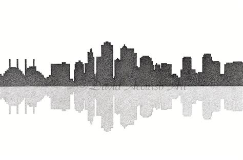 Kansas City Skyline Stippling Art Print — David Accurso Art