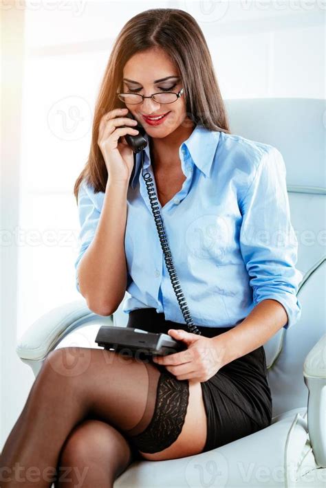 Sexy Secretary Phoning Stock Photo At Vecteezy