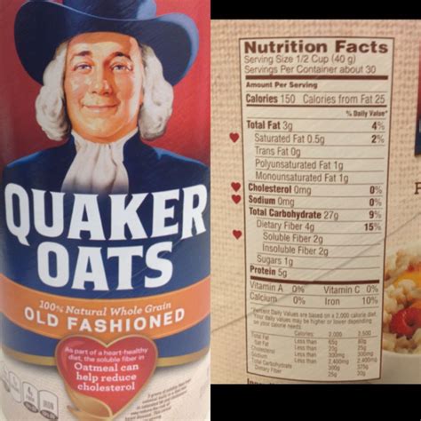 Nutrition information for quaker oatmeal. quaker oatmeal nutrition facts at DuckDuckGo