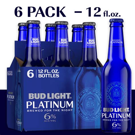 Bud Light Platinum Beer 6 Pack Beer 12 Fl Oz Bottles 6 Abv