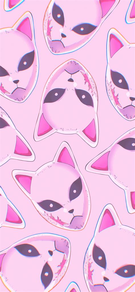 Demon Slayer Sabito Fox Mask Pink Wallpapers Anime Wallpapers